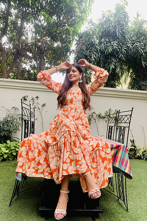 Miley Orange Maxi Dress